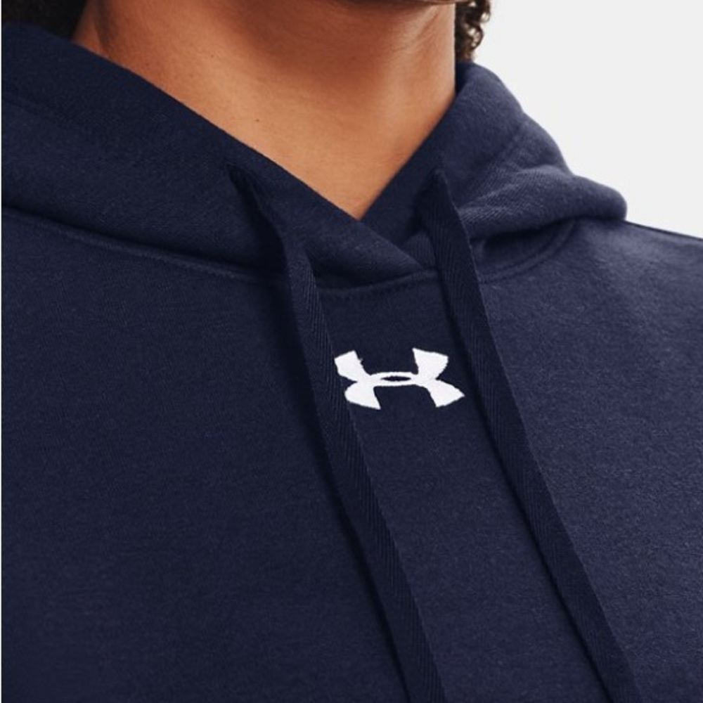Women's UA Under Armour Hustle Fleece Hoodie Midnight Blue Large